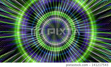 Circular pattern with green and blue lines 141217543