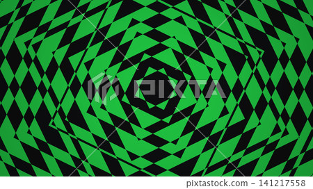 Green geometric pattern on black background Green geometric pattern on black background 141217558