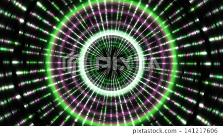 Circular light pattern with green and purple glow 141217606