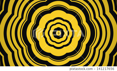 Yellow and black concentric circles pattern design Yellow and black concentric circles pattern design 141217656