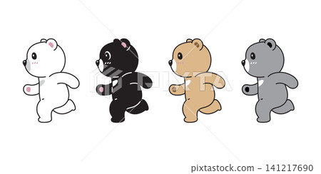 Bear polar icon running walking vector cartoon character teddy mascot symbol illustration isolated design Bear polar icon running walking vector cartoon character teddy mascot symbol illustration isolated design 141217690