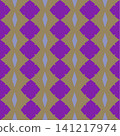 Purple and Gold-Brown Geometric Seamless Pattern Vector Background 141217974