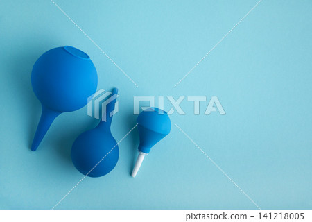 Blue rubber enema bulbs for rectal irrigation and hygiene Blue rubber enema bulbs for rectal irrigation and hygiene 141218005