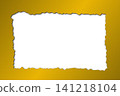 tear paper border frame with transparent blank center on golden gradient background. Bold black outline design perfect for banner, and pop art poster template. abstract background frame border. 141218104