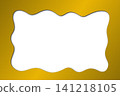 smooth curve border frame with transparent blank center on golden gradient background. Bold black outline design perfect for banner, and pop art poster template. abstract background frame border 141218105