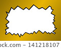 break border frame with white blank center on golden gradient background. Bold black outline design perfect for banner, and pop art poster template. abstract background frame border. 141218107