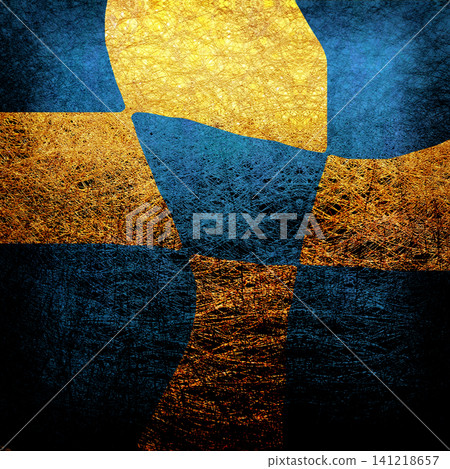 Gold foil checkered background material Gold foil checkered background material 141218657