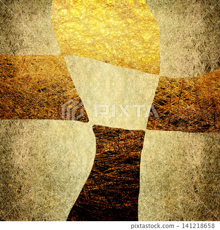 Gold foil checkered background material Gold foil checkered background material 141218658