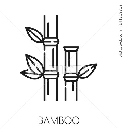 Japan bamboo, Asia travel line icon or symbol. Asian country tourism travel icon, Japan vacation journey outline vector sign. Japanese culture tour thin line symbol with bamboo plant stem and leaves Japan bamboo, Asia travel line icon or symbol. Asian country tourism travel icon, Japan vacation journey outline vector sign. Japanese culture tour thin line symbol with bamboo plant stem and leaves 141218818
