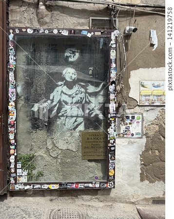 Banksy mural - Madonna by Banksy - Naples, Italy Banksy mural - Madonna by Banksy - Naples, Italy 141219758
