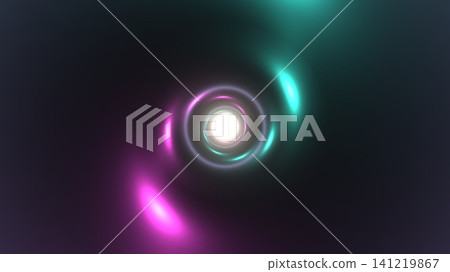 Light spiral with colored glow on black background Light spiral with colored glow on black background 141219867