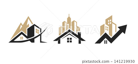 Modern Real Estate and Property Development Logo Set Modern Real Estate and Property Development Logo Set 141219930