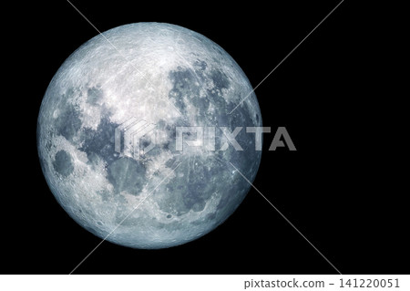 Moon dominates dark sky, detailed craters visible. Surface shows gray and blue tones. Elements of this image furnished by NASA Moon dominates dark sky, detailed craters visible. Surface shows gray and blue tones. Elements of this image furnished by NASA 141220051