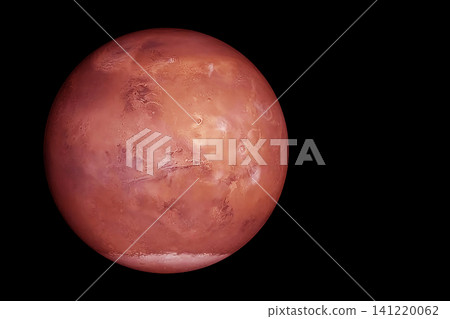 Mars, the red planet, shines against the dark void of space. Elements of this image furnished by NASA Mars, the red planet, shines against the dark void of space. Elements of this image furnished by NASA 141220062