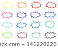 Colorful jagged speech bubble frame set 141220220