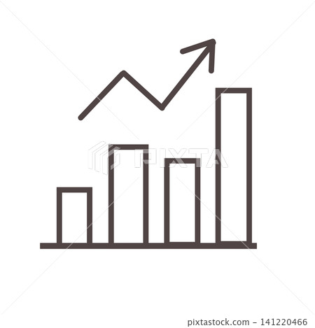 Line drawing of an upward trending graph Line drawing of an upward trending graph 141220466