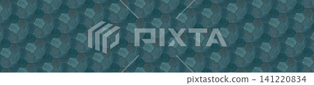 Teal blue hexagonal ceramic tile texture seamless pattern banner Teal blue hexagonal ceramic tile texture seamless pattern banner 141220834