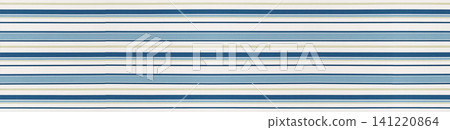 Continuous horizontal blue and white striped fabric ribbon with fine woven geometric textures. Continuous horizontal blue and white striped fabric ribbon with fine woven geometric textures. 141220864