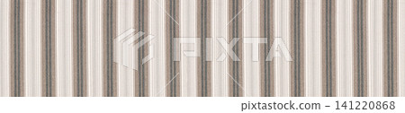 Striped linen fabric surface with rustic taupe and charcoal vertical stripes. 141220868