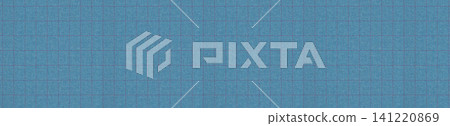 Blue denim linen fabric surface featuring a fine red grid check pattern. Blue denim linen fabric surface featuring a fine red grid check pattern. 141220869