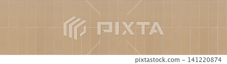 Caramel ceramic finger tiles arranged vertically in a seamless modern wall pattern. 141220874