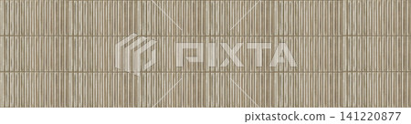Taupe ceramic finger tiles forming a seamless vertical ribbed wall texture Taupe ceramic finger tiles forming a seamless vertical ribbed wall texture 141220877