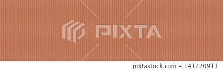 Panoramic view of terracotta ceramic finger tiles arranged in a vertical linear pattern Panoramic view of terracotta ceramic finger tiles arranged in a vertical linear pattern 141220911