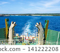 The wake of the ferry leaving Yoron Island 141222208