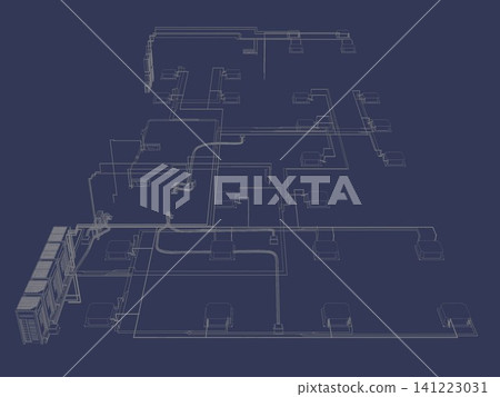 3D illustration of building, construction, and piping 3D illustration of building, construction, and piping 141223031