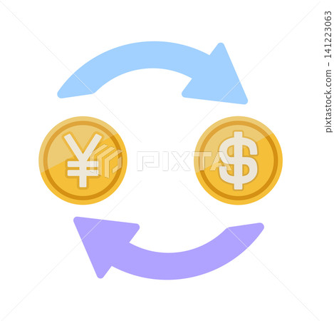 Illustration material for exchanging yen and dollars Illustration material for exchanging yen and dollars 141223063