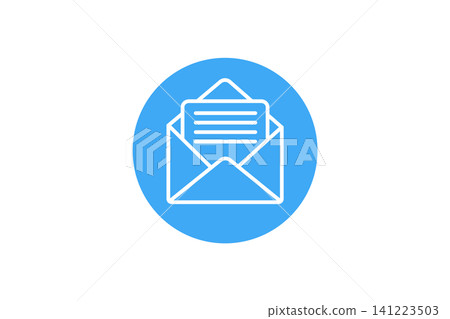 Mail Icon With Open Envelope and Letter Symbol Representing Email Message and Communication Mail Icon With Open Envelope and Letter Symbol Representing Email Message and Communication 141223503