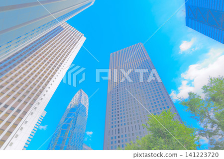 Shinjuku New City skyline (high-key tone) Shinjuku New City skyline (high-key tone) 141223720
