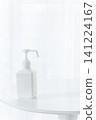 Hand sanitizer alcohol spray bottle, white, copy space, hygiene 141224167