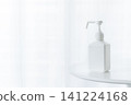 Hand sanitizer alcohol spray bottle, white, copy space, hygiene 141224168