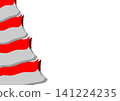 Indonesian Waving Red and White Flag 3D Layered Vertical Left Border on White Background 141224235
