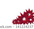 Bold Red 3D Octagram Star Hollow Frames Bottom Right Corner Border on White Background 141224237