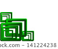 Dynamic Overlapping Green 3D Square Hollow Frames Bottom Left Corner Border on White Background 141224238