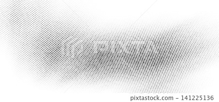 Curved dotted line background. Comic halftone rounded wavy stripe texture. Warped dash pattern backdrop. Vector grain pop art gradient dot texture overlay for poster, banner, brochure, flyer, leaflet Curved dotted line background. Comic halftone rounded wavy stripe texture. Warped dash pattern backdrop. Vector grain pop art gradient dot texture overlay for poster, banner, brochure, flyer, leaflet 141225136