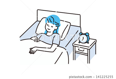 清晨來臨,一位女子睡得香甜。 清晨來臨,一位女子睡得香甜。 141225255
