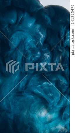 Dark haze. Cloud mix. Shimmering ink liquid smoke splash flow. Grunge stream abstract blue pigment cosmic explosion on white background. Dark haze. Cloud mix. Shimmering ink liquid smoke splash flow. Grunge stream abstract blue pigment cosmic explosion on white background. 141225475