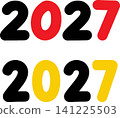 Modern 2027 New Year greeting typography design 141225503