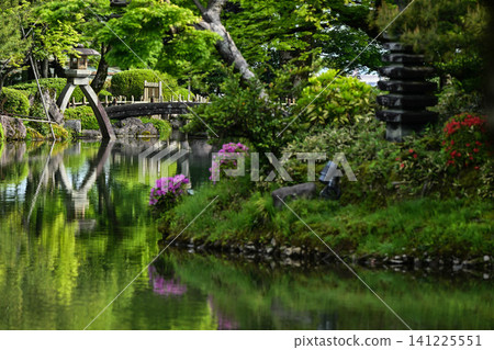 The beautiful greenery of Kenrokuen Garden in spring The beautiful greenery of Kenrokuen Garden in spring 141225551