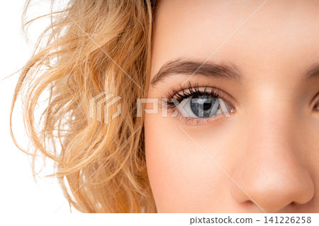 A close look at healthy eye focus in a clinic setting, isolated, PNG A close look at healthy eye focus in a clinic setting, isolated, PNG 141226258