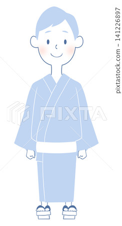 身穿浴衣的年輕男子的插圖 身穿浴衣的年輕男子的插圖 141226897