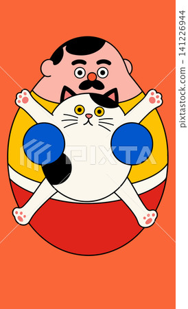 Man Holding a Cat 141226944