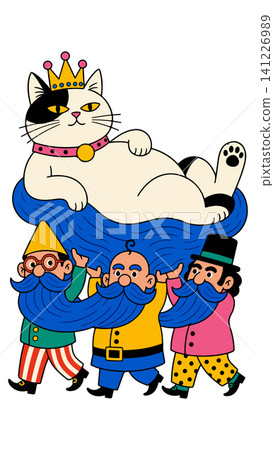 Gnomes Carrying a Crowned Cat 141226989