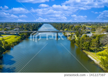 The Penrith Valley Bridge over the Nepean River from Emu Plains to Penrith The Penrith Valley Bridge over the Nepean River from Emu Plains to Penrith 141227387