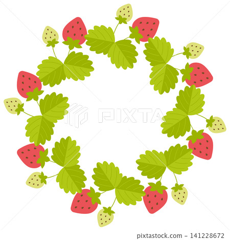 Retro pop strawberry circular frame Retro pop strawberry circular frame 141228672