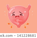 Painful Inflamed Bladder Cartoon Illustration with Urinary Tract Infection Symptoms 141228681