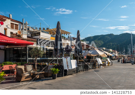 (Pedestrian promenade along the marina in Marmaris Turkey (Pedestrian promenade along the marina in Marmaris Turkey 141228753